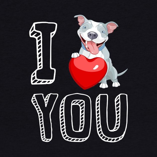 I Love You Pitbull Valentine by Danielsmfbb